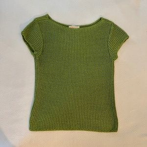 TORY BURCH short sleeve sweater, M, green